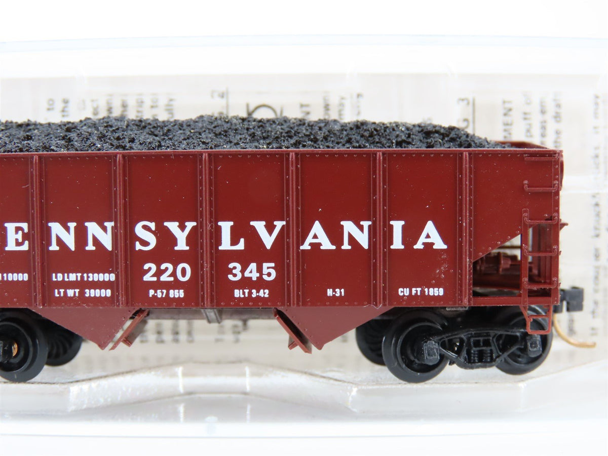 N Scale BLW/Kadee/MTL BLW-58 PRR Pennsylvania 33&#39; 2-Bay Hopper #220345 w/ Load