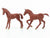 G 1/25 Scale Preiser Elastolin 47025 Dark Brown Foals Animal Figures 2-Pack