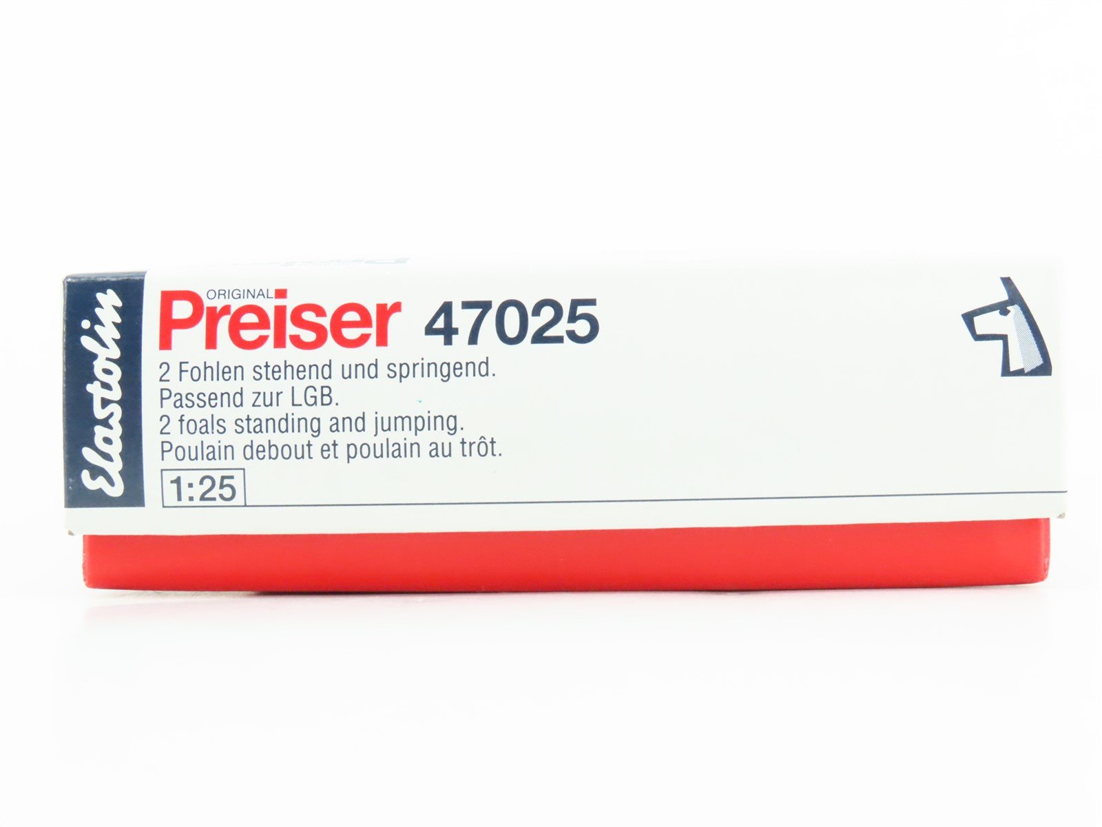 G 1/25 Scale Preiser Elastolin 47025 Dark Brown Foals Animal Figures 2-Pack