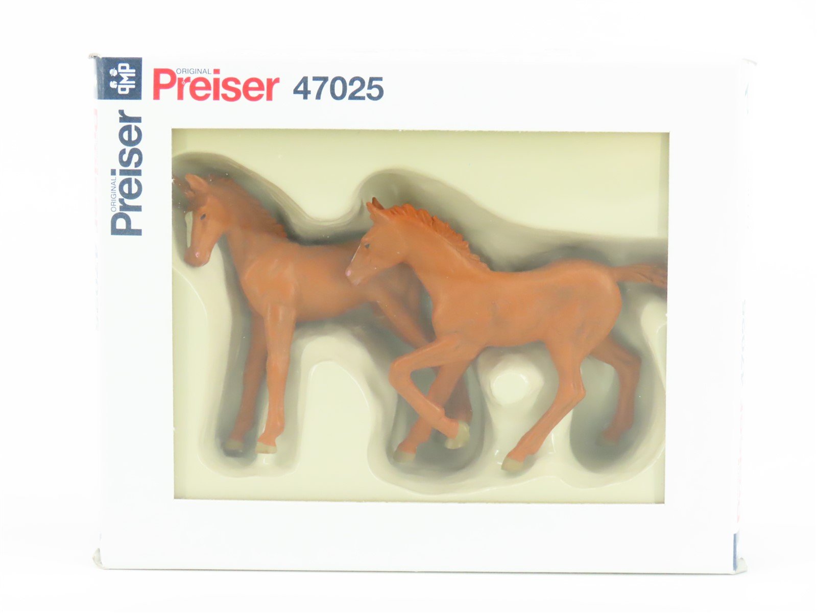 G 1/25 Scale Preiser Elastolin 47025 Light Brown Foals Animal Figures 2-Pack