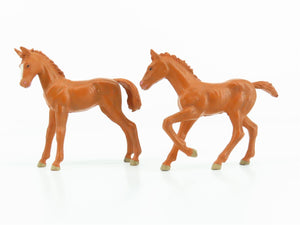 G 1/25 Scale Preiser Elastolin 47025 Light Brown Foals Animal Figures 2-Pack