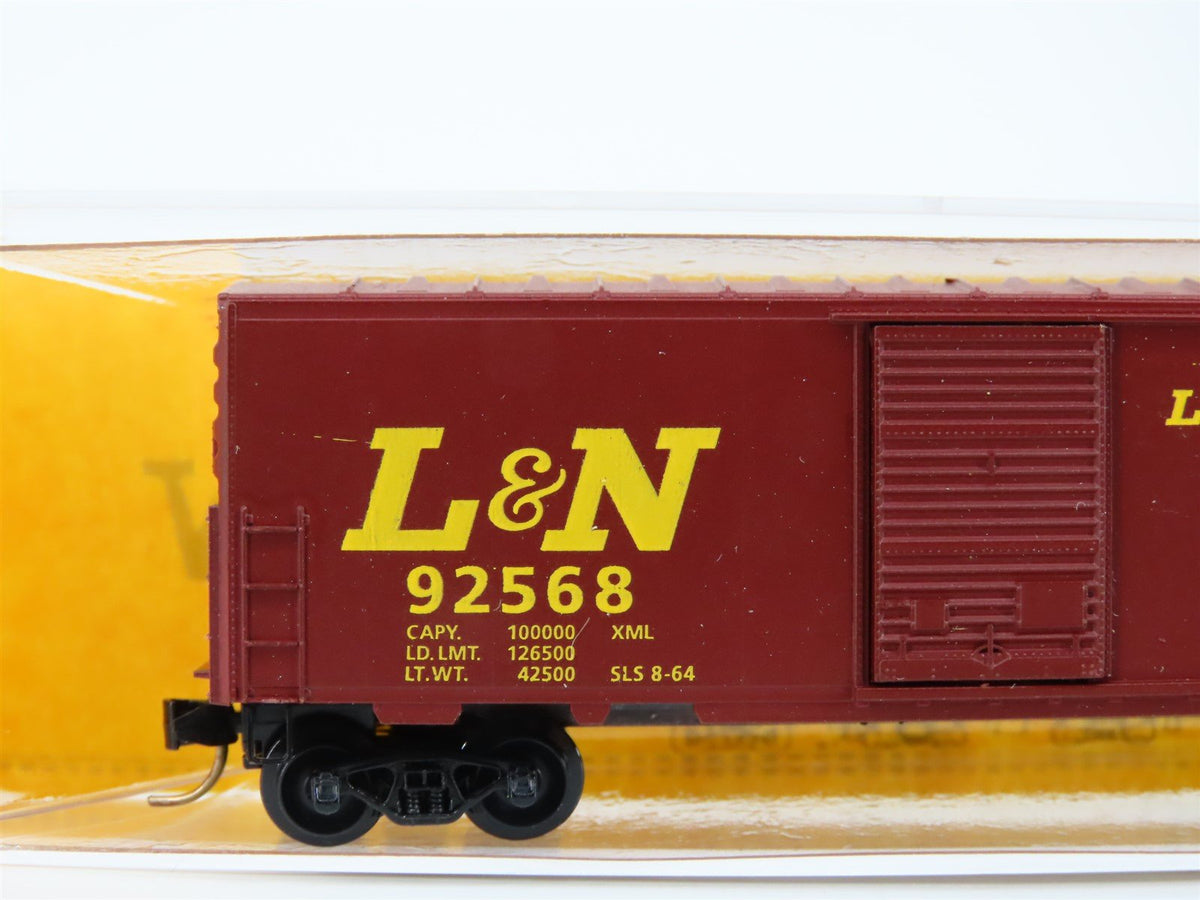 N Scale Aksarben 9114 L&amp;N Louisville &amp; Nashville Yellow Font 40&#39; Boxcar #92568