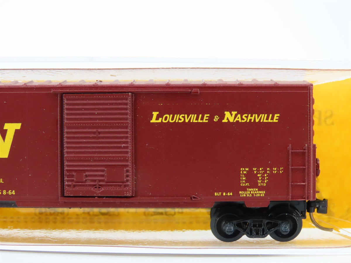 N Scale Aksarben 9114 L&amp;N Louisville &amp; Nashville Yellow Font 40&#39; Boxcar #92568