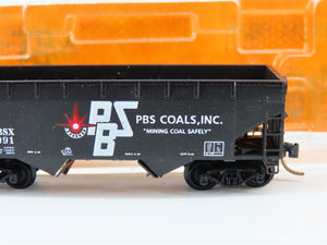 N Scale Aksarben 9102 PBSX PBS Coals Inc 2-Bay Open Hopper Car #1991