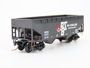 N Scale Aksarben 9102 PBSX PBS Coals Inc 2-Bay Open Hopper Car #1991