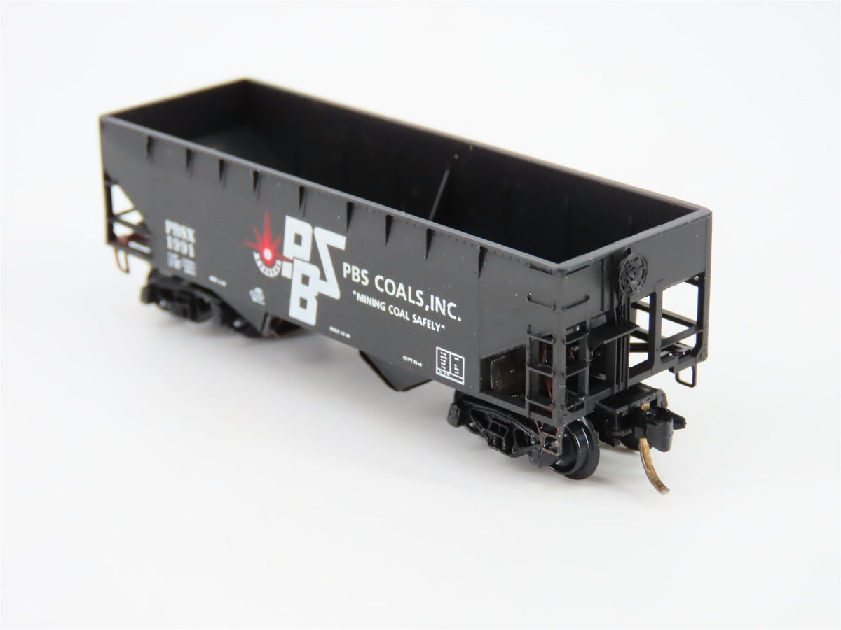 N Scale Aksarben 9102 PBSX PBS Coals Inc 2-Bay Open Hopper Car #1991