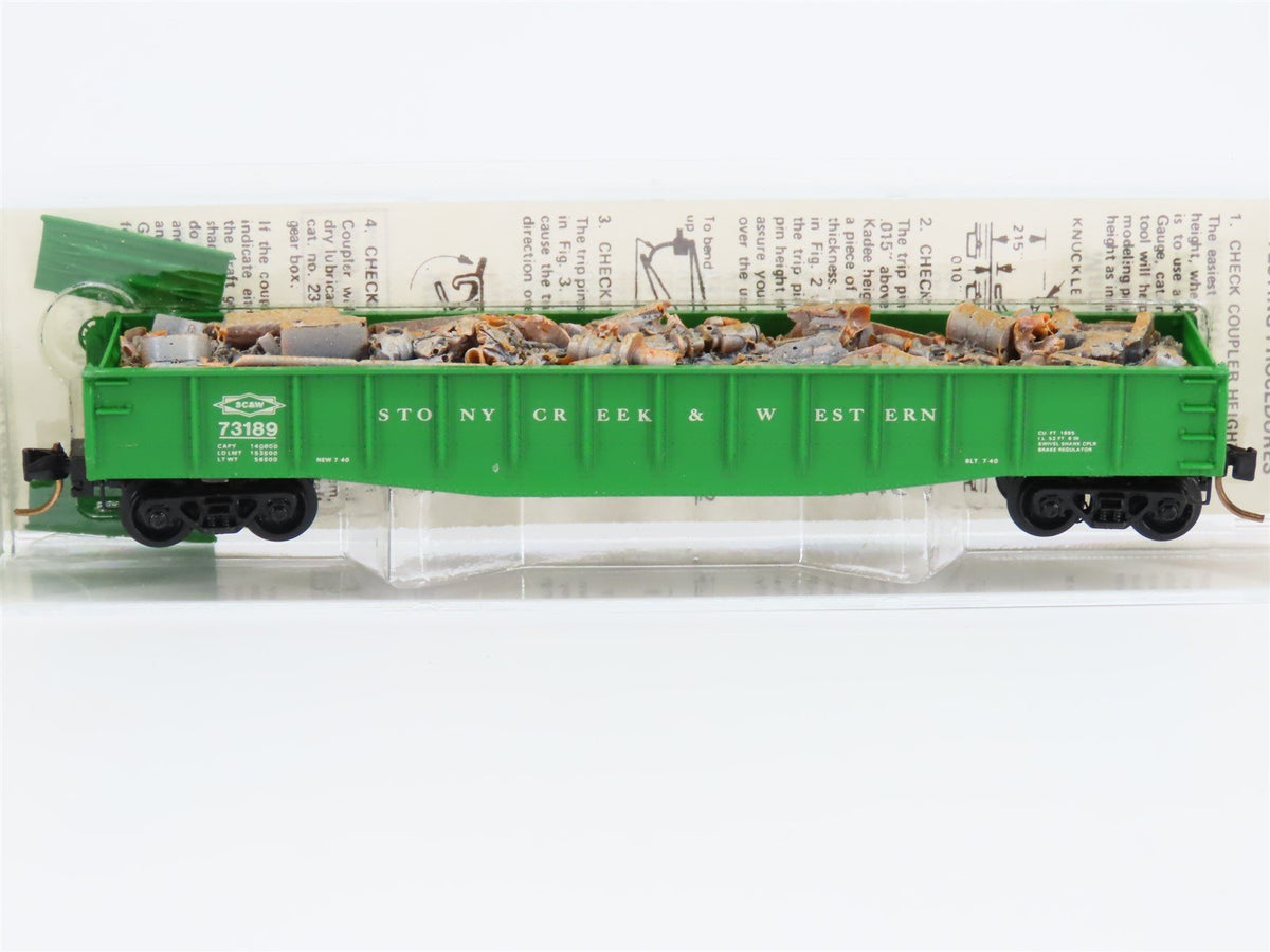 N Kadee/Micro-Trains SCW Stony Creek &amp; Western Gondola #73189 w/ Load - Custom