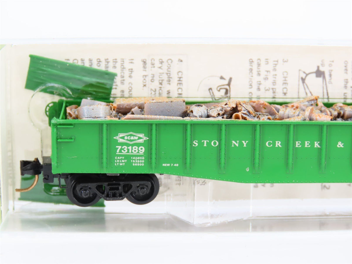 N Kadee/Micro-Trains SCW Stony Creek &amp; Western Gondola #73189 w/ Load - Custom