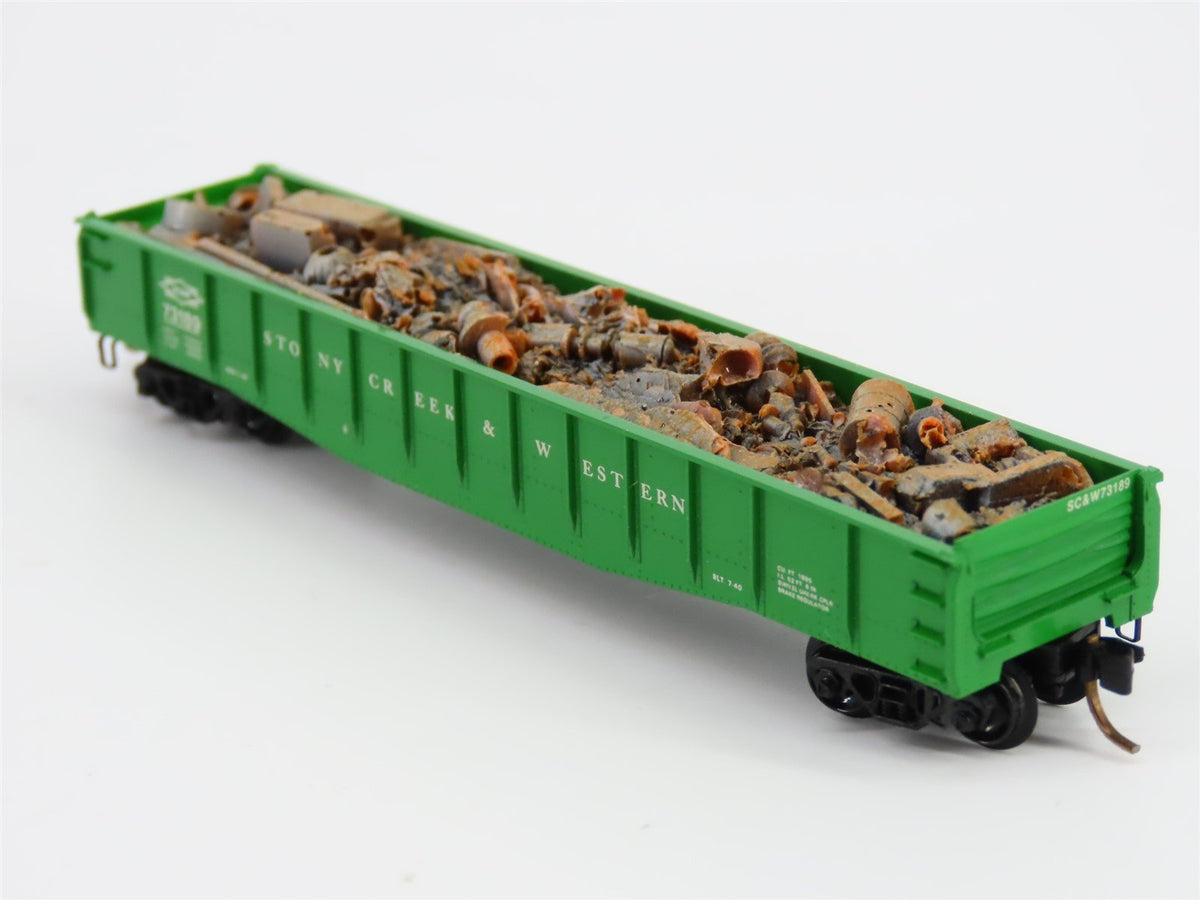 N Kadee/Micro-Trains SCW Stony Creek &amp; Western Gondola #73189 w/ Load - Custom