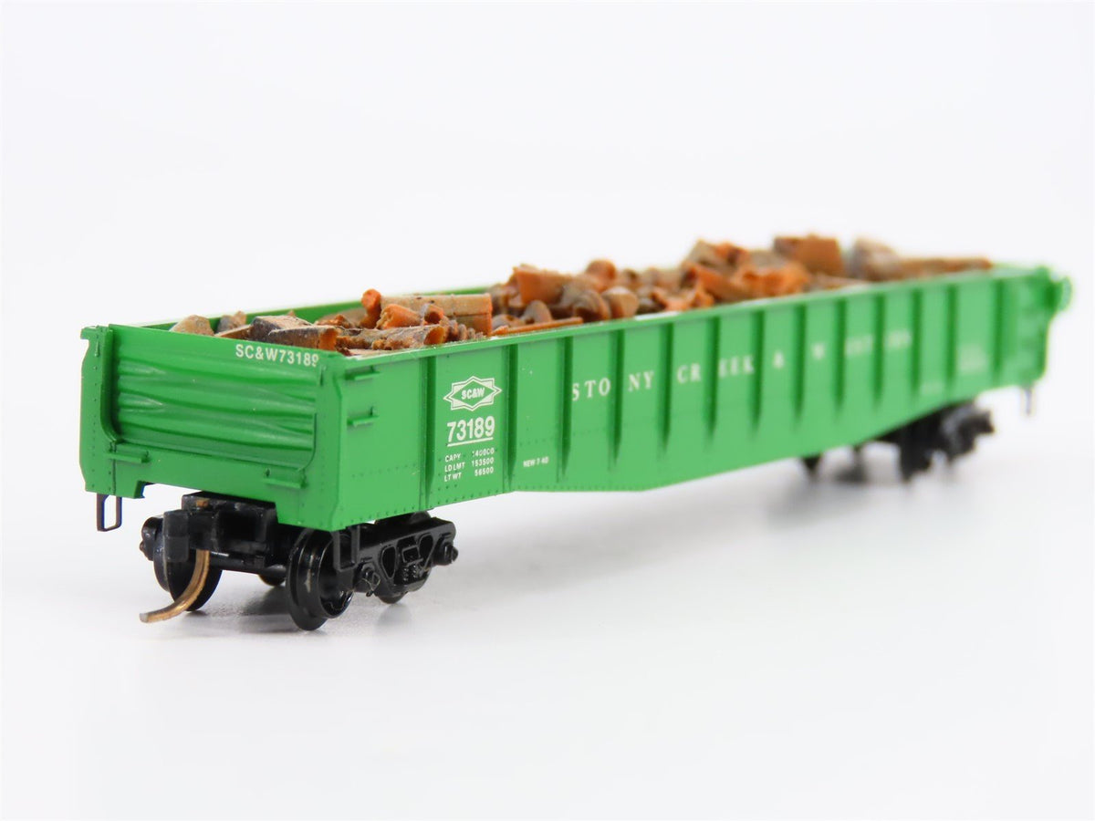 N Kadee/Micro-Trains SCW Stony Creek &amp; Western Gondola #73189 w/ Load - Custom