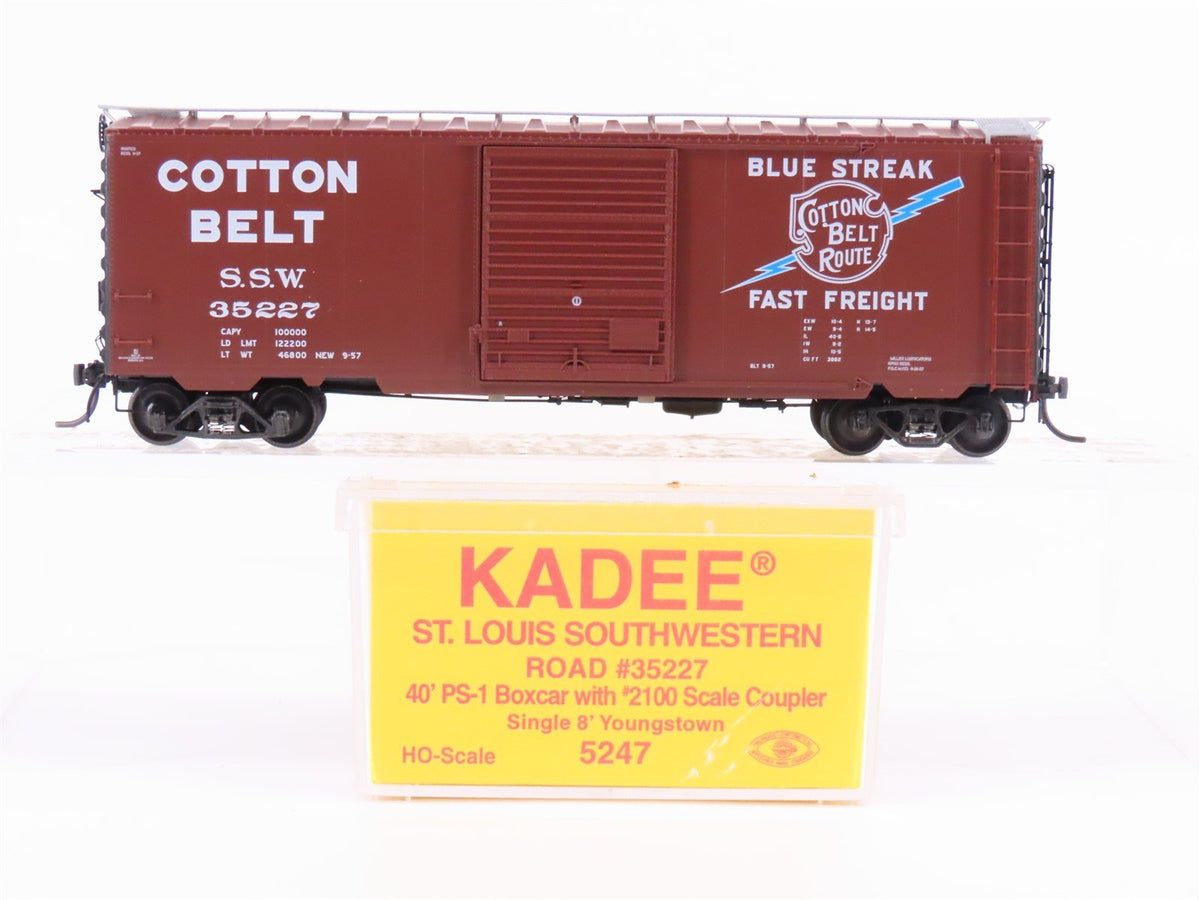 HO Scale Kadee 5247 SSW Cotton Belt Blue Streak 40&#39; Single Door Box Car #35227