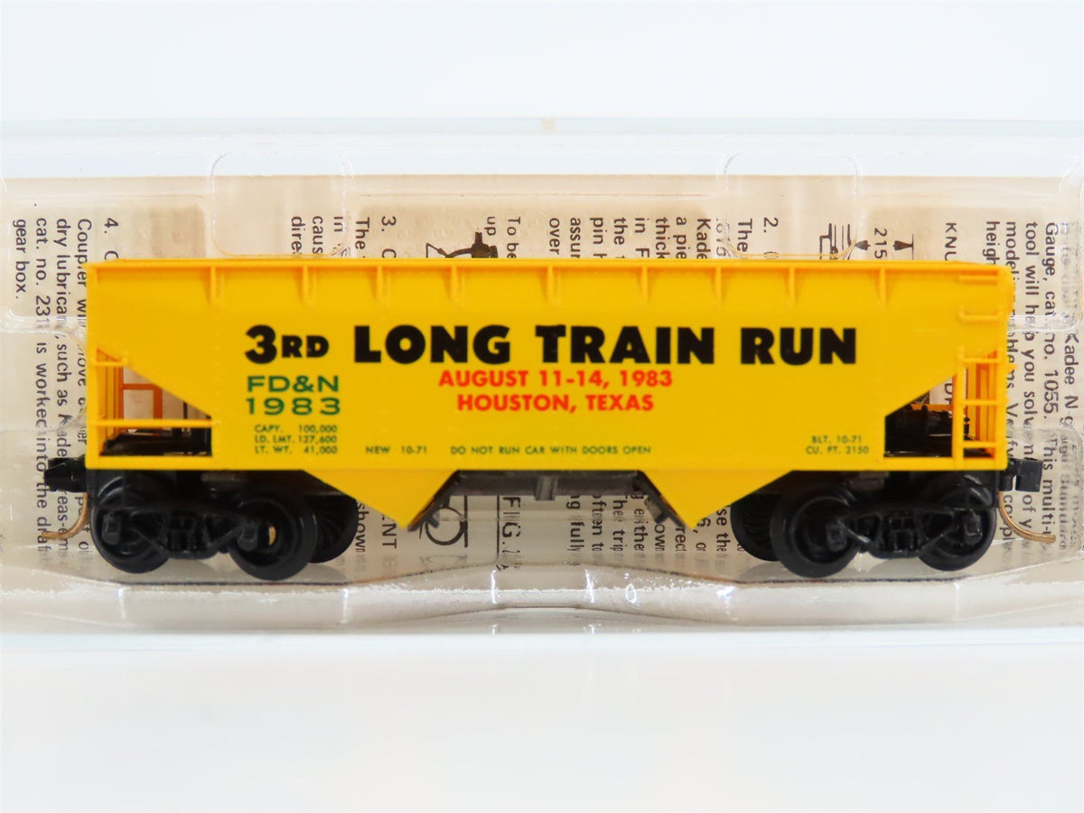 N Kadee/Micro-Trains FD&amp;N 3rd Long Train Run 2-Bay Hopper Car #1983