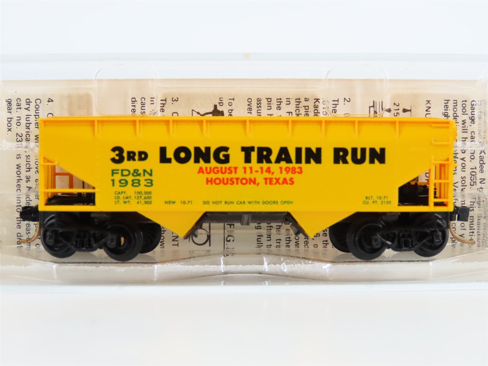 N Kadee/Micro-Trains FD&N 3rd Long Train Run 2-Bay Hopper Car #1983