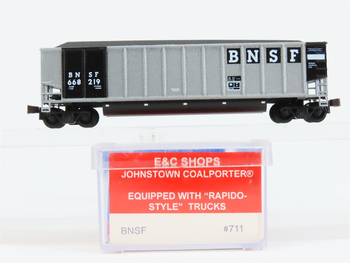 N Scale E&amp;C Shops 711 BNSF Railway Johnstown Coalporter Hopper Car #668219