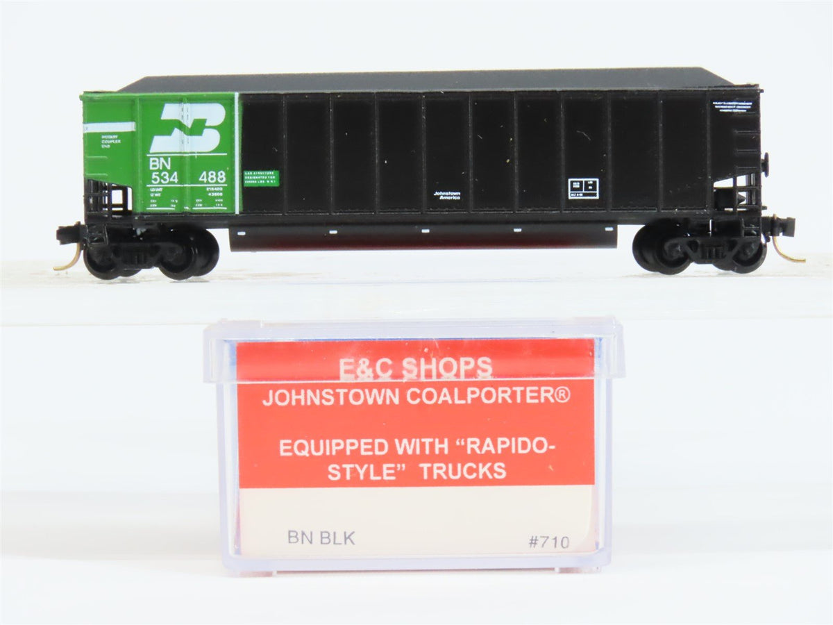 N Scale E&amp;C Shops 710 BN Railway Black Johnstown Coalporter Hopper Car #534488