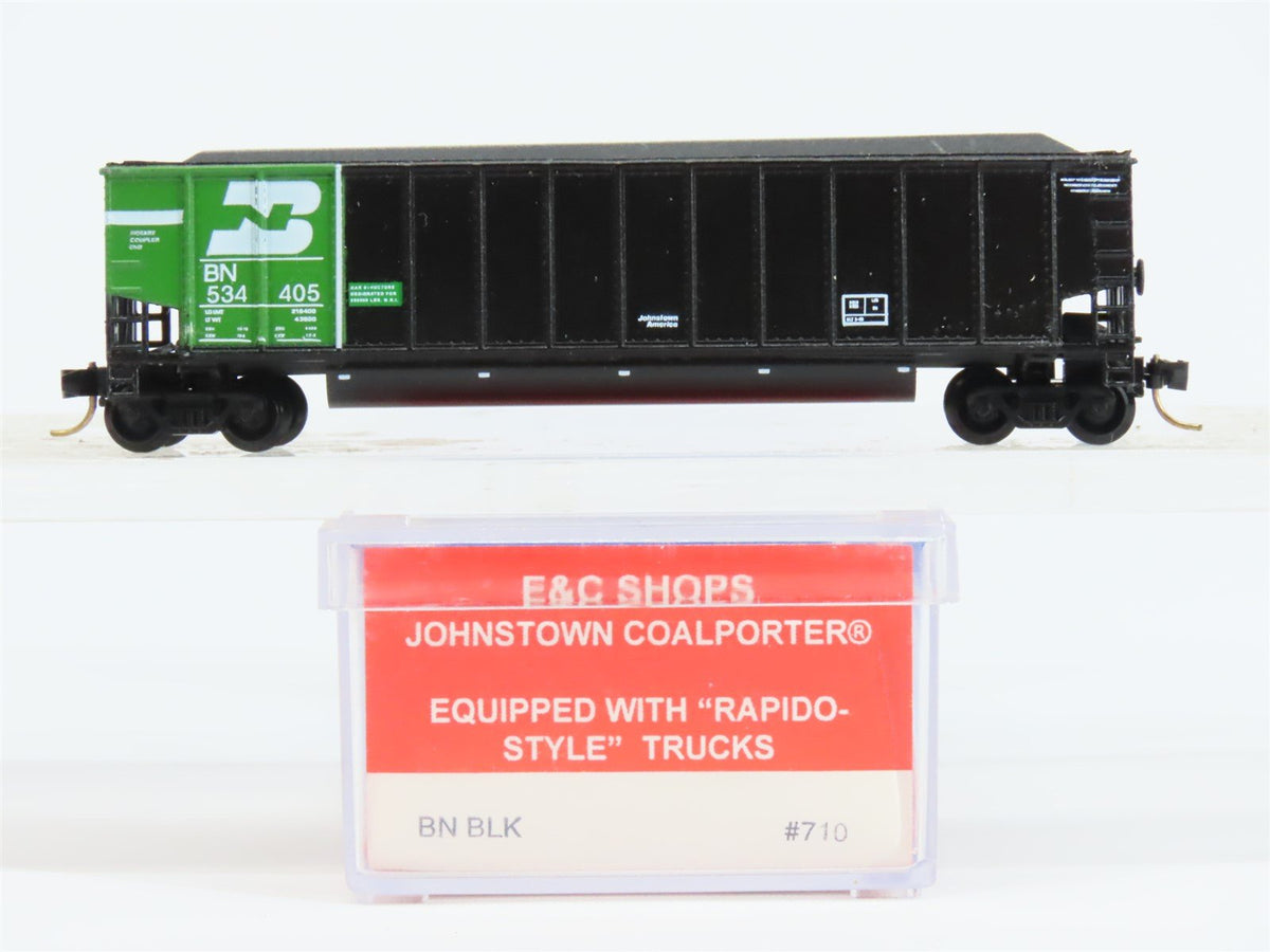 N Scale E&amp;C Shops 710 BN Railway Black Johnstown Coalporter Hopper Car #534405