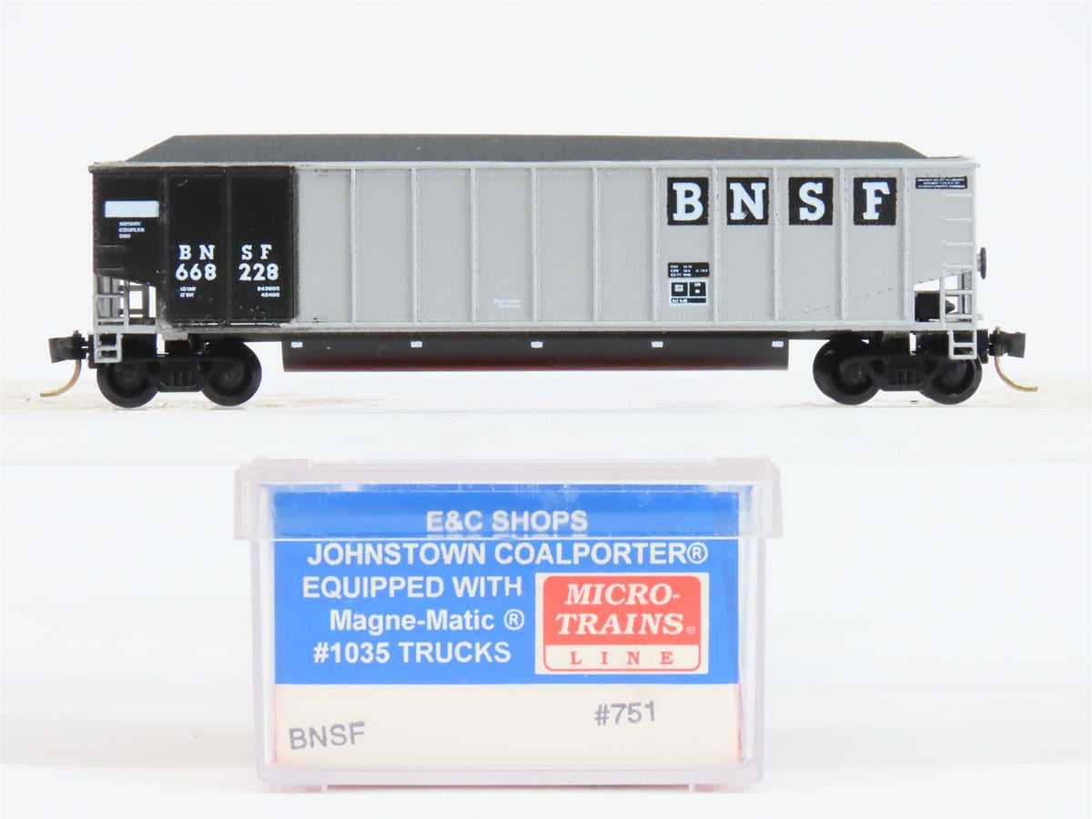 N Scale E&amp;C Shops 751 BNSF Railway Johnstown Coalporter Hopper Car #668228