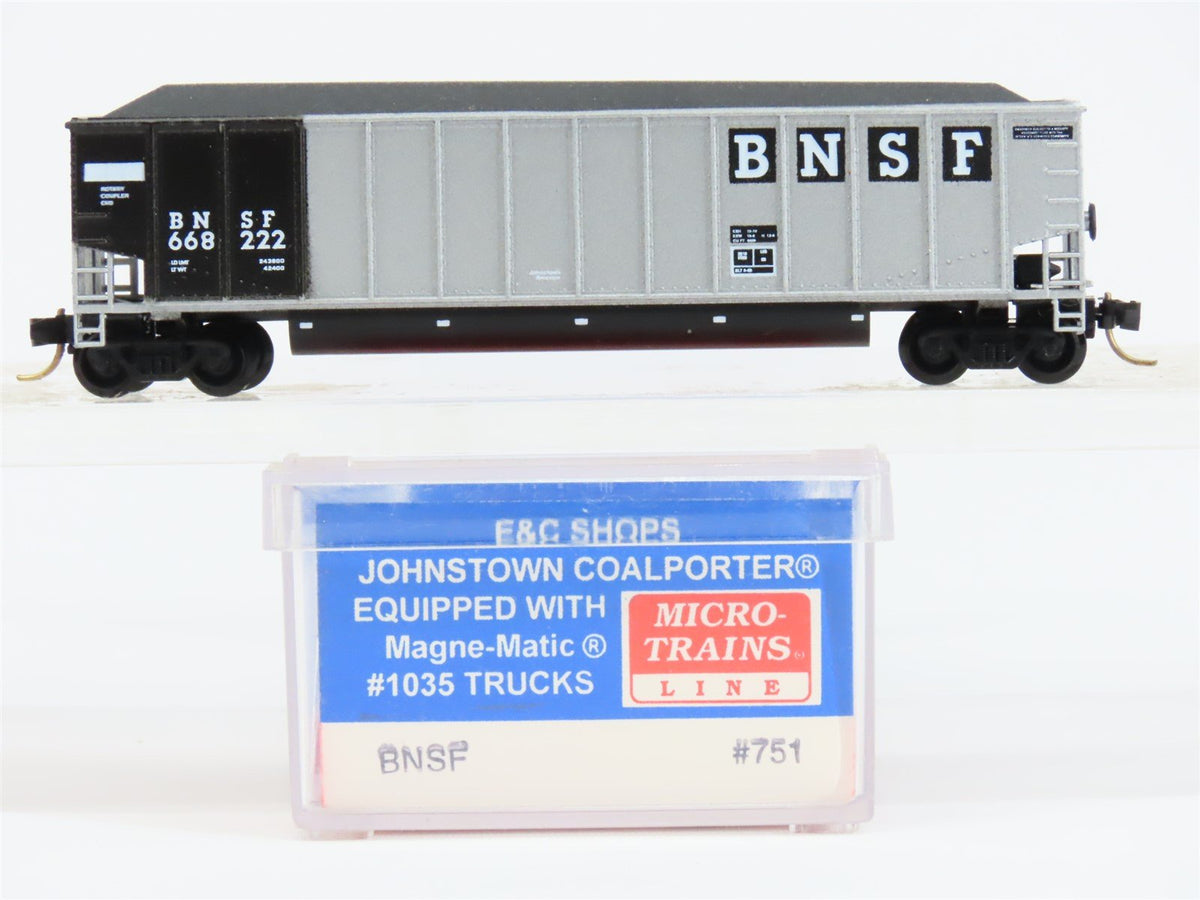 N Scale E&amp;C Shops 751 BNSF Railway Johnstown Coalporter Hopper Car #668222