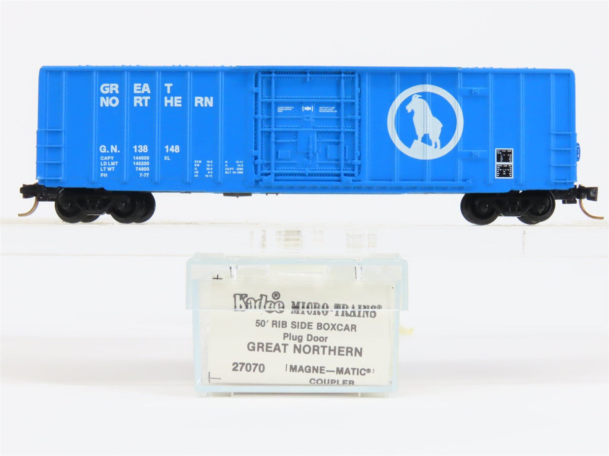 N Scale Micro-Trains MTL/Kadee 27070 GN Big Sky Blue 50&#39; Rib Side Boxcar #138148