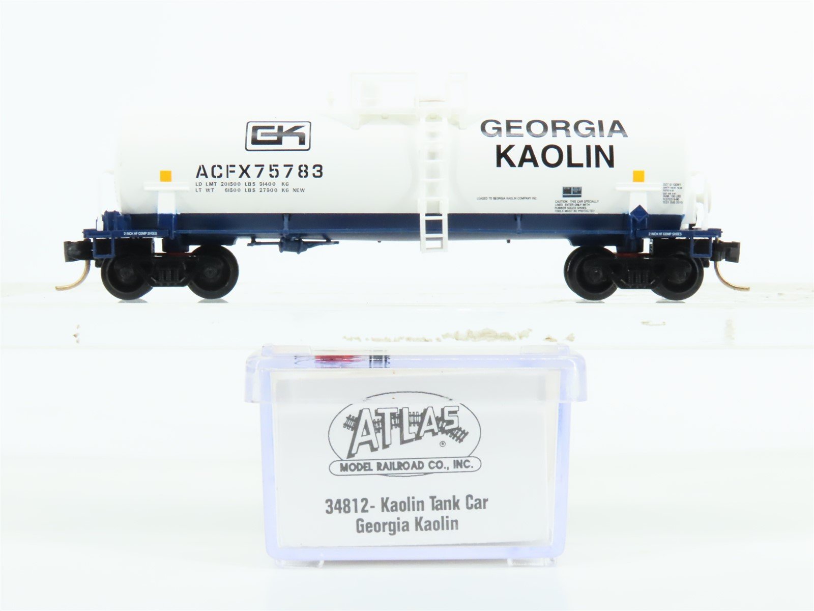 N Scale Atlas 34812 ACFX GK Georgia Kaolin Tank Car #75783