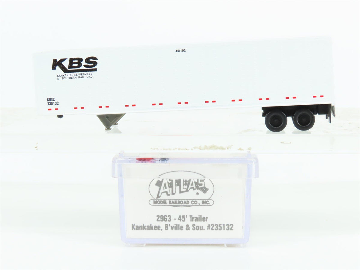 N Scale Atlas 2963 KBSZ Kankakee Beaverville &amp; Southern 45&#39; Trailer #235132