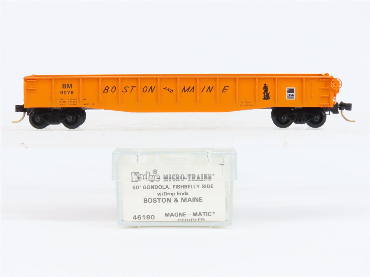 N Scale Micro-Trains MTL/Kadee 46180 B&amp;M Boston &amp; Maine Gondola Car #9076