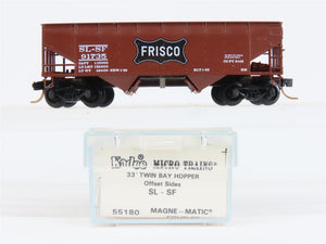 N Scale Micro-Trains MTL/Kadee 55180 SLSF Frisco 2-Bay Hopper Car #91735