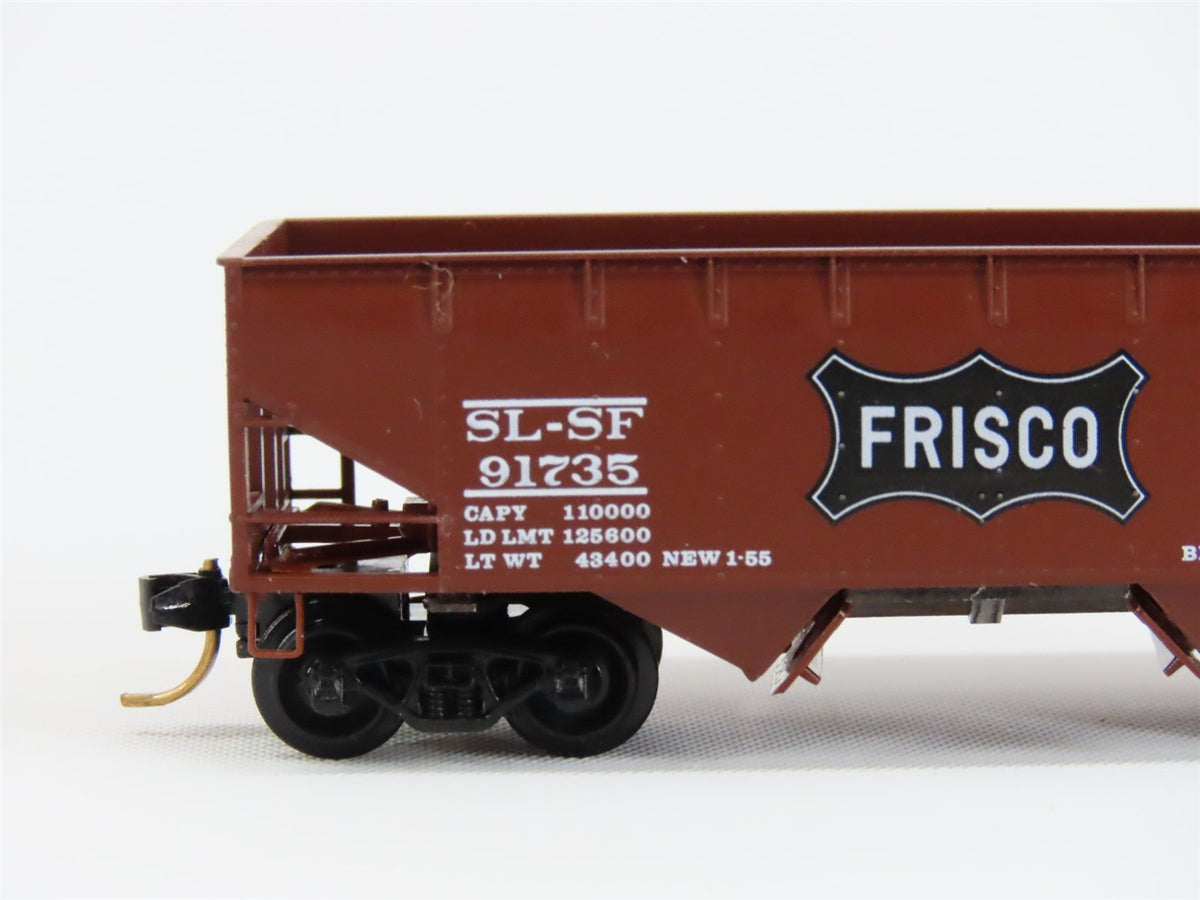 N Scale Micro-Trains MTL/Kadee 55180 SLSF Frisco 2-Bay Hopper Car #91735