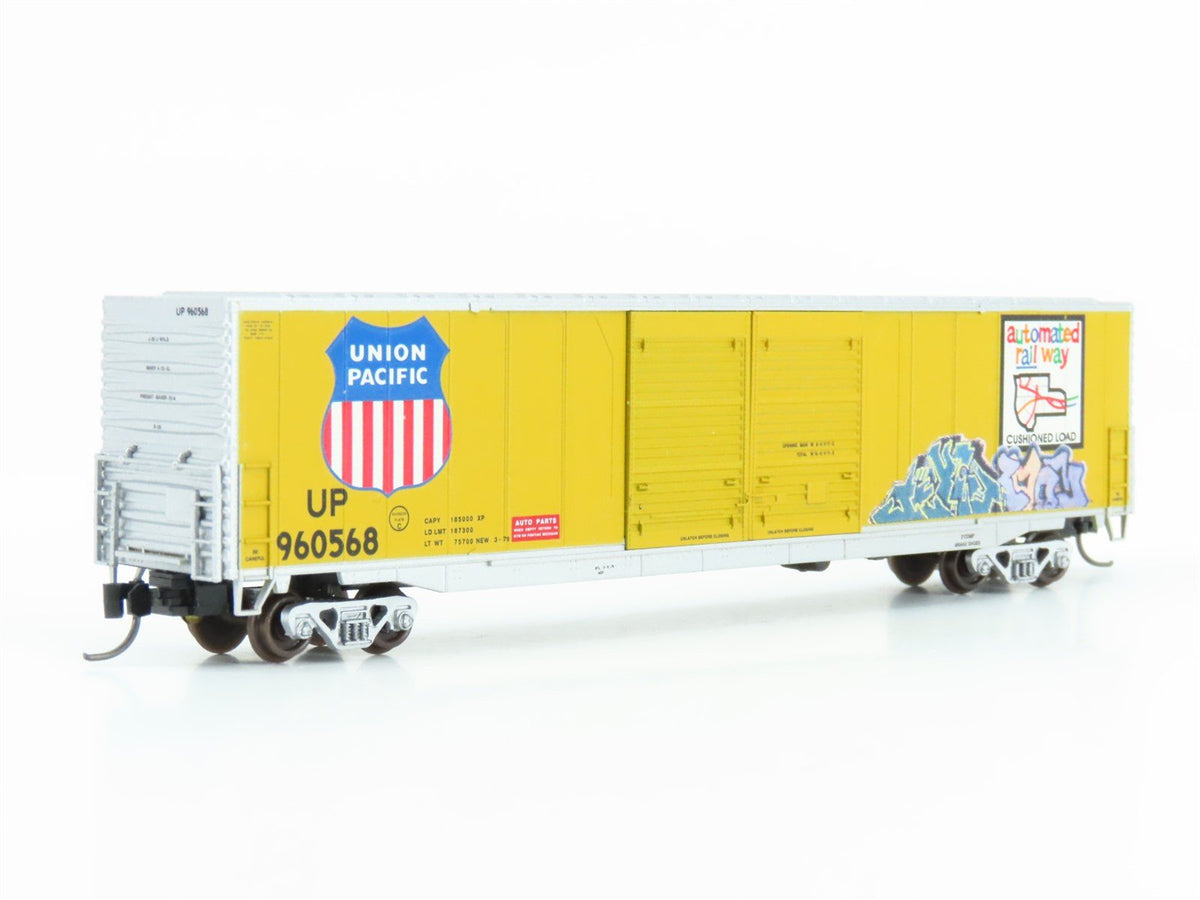 N Scale Atlas 36862 UP Union Pacific 60&#39; Box Car #960568 w/ Custom Graffiti