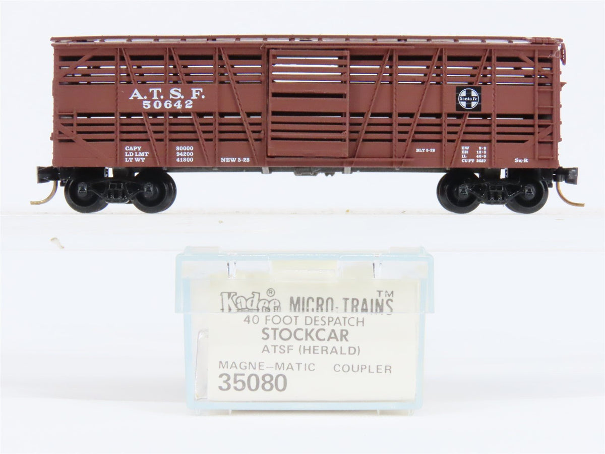 N Scale Micro-Trains MTL/Kadee 35080 ATSF Santa Fe 40&#39; Stock Car #50642