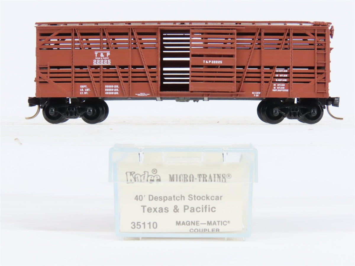 N Scale Micro-Trains MTL/Kadee 35110 T&amp;P Texas &amp; Pacific 40&#39; Stock Car #22225