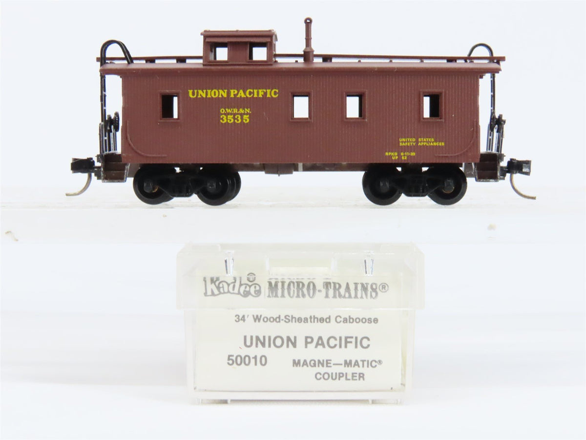 N Scale Micro-Trains MTL/Kadee 50010 UP Union Pacific 34&#39; Wood Caboose #3535