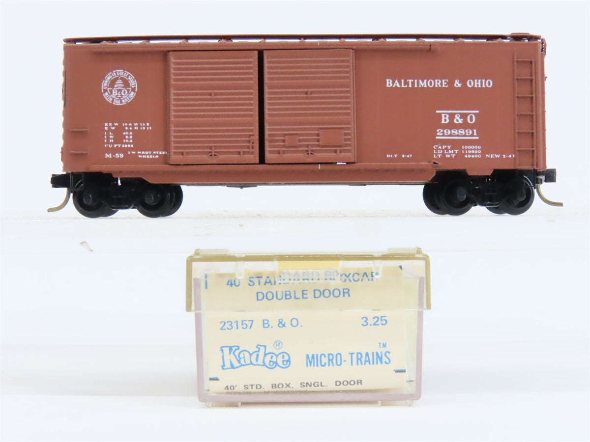 N MicroTrains MTL/Kadee 23157 B&amp;O Baltimore &amp; Ohio 40&#39; Boxcar #298891 Blue Label