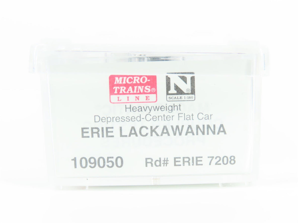 N Scale Micro-Trains MTL 109050 ERIE Railroad Depressed Center Flat Car #7208