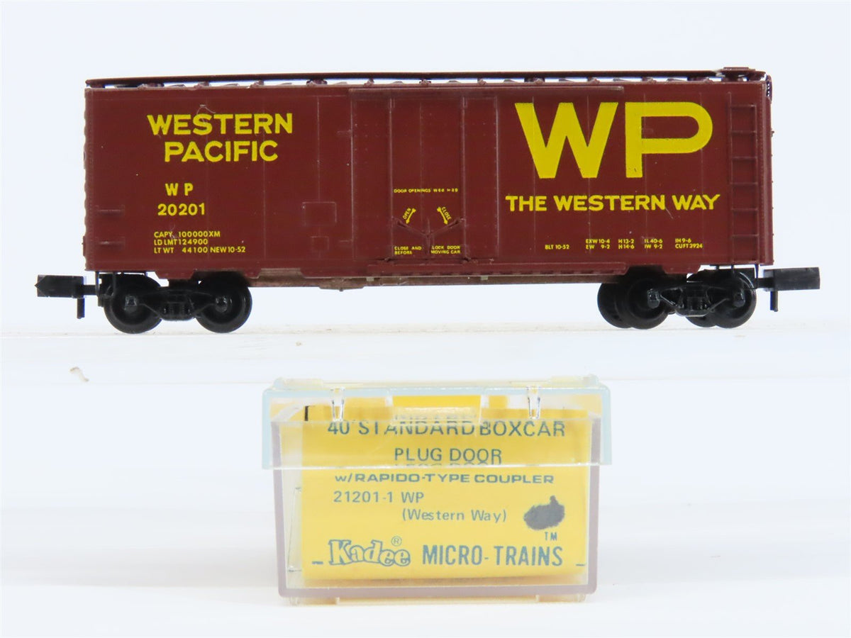 N Micro-Trains MTL/Kadee 2120-1 WP Western Pacific 40&#39; Boxcar #20201 Blue Label