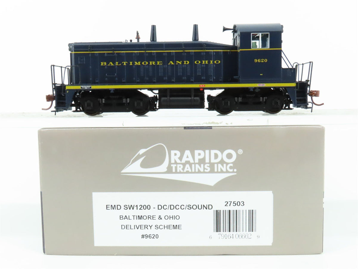 HO Rapido 27503 B&amp;O Baltimore &amp; Ohio EMD SW1200 Diesel #9620 w/ DCC &amp; Sound