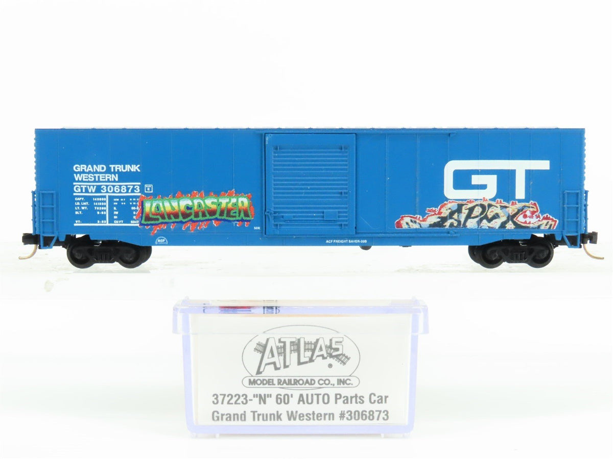 N Atlas 37223 GTW Grand Trunk Western 60&#39; Box Car #306873 w/ Custom Graffiti