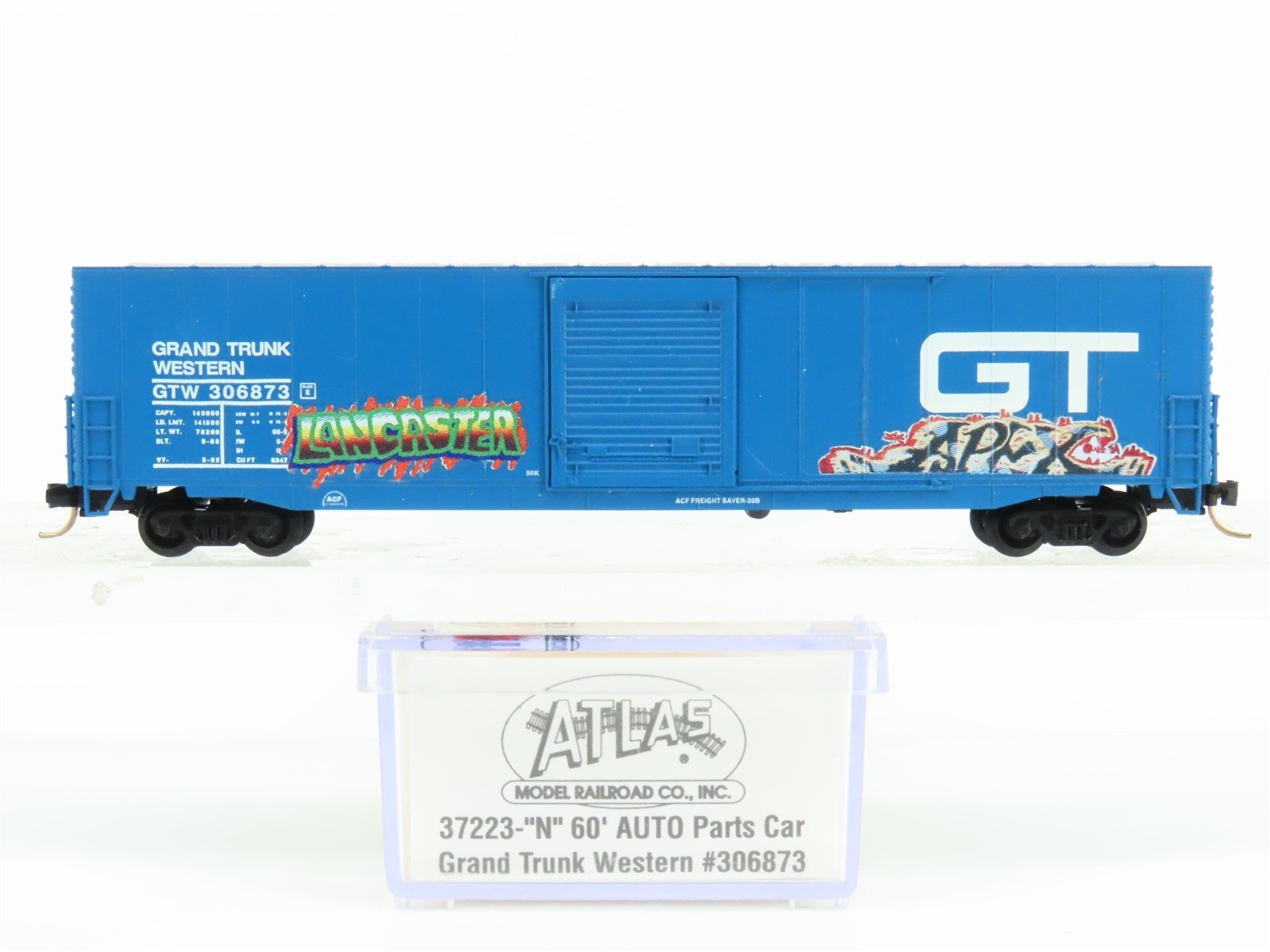 N Atlas 37223 GTW Grand Trunk Western 60' Box Car #306873 w/ Custom Graffiti