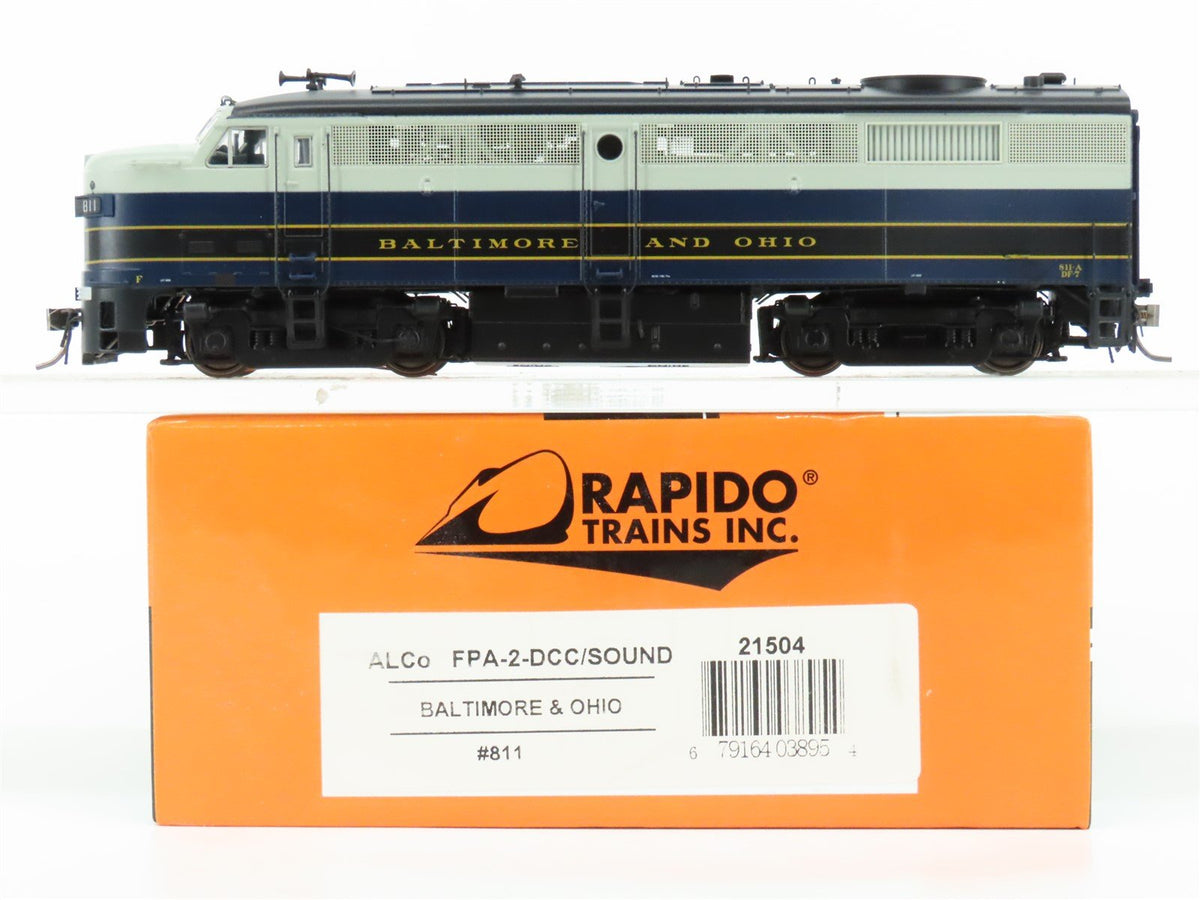 HO Scale Rapido 21504 B&amp;O Baltimore &amp; Ohio ALCO FPA-2 Diesel #811 w/ DCC &amp; Sound