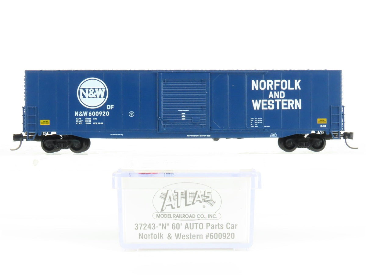 N Scale Atlas 37243 N&amp;W Norfolk &amp; Western 60&#39; Single Door Box Car #600920