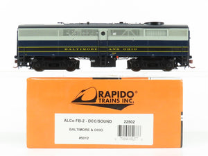 HO Scale Rapido 22502 B&O Baltimore & Ohio ALCO FB-2 Diesel #5012 w/ DCC & Sound