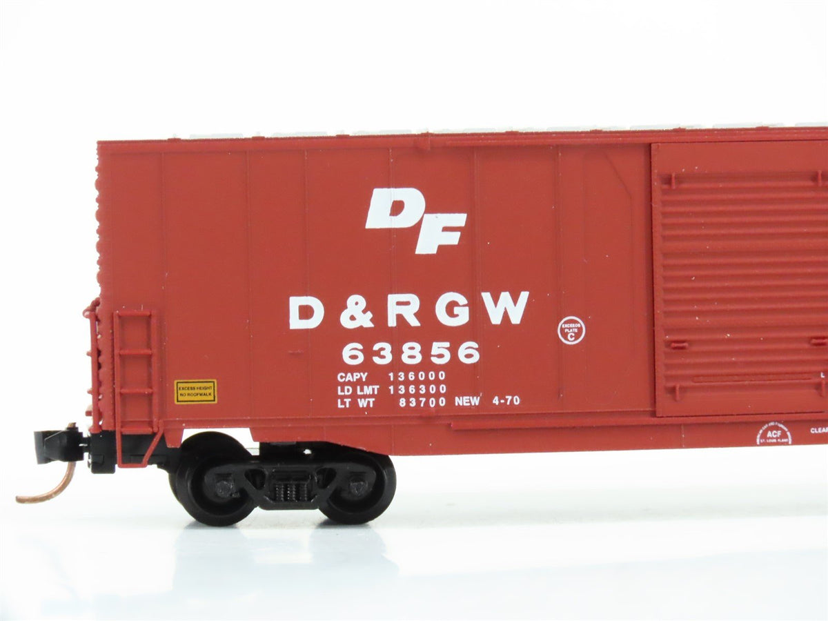 N Scale Atlas 36822 D&amp;RGW Rio Grande Railroad 60&#39; Double Door Box Car #63856