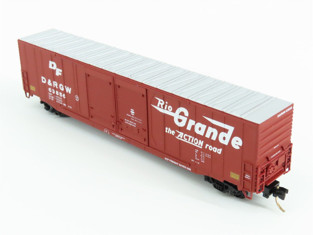 N Scale Atlas 36822 D&amp;RGW Rio Grande Railroad 60&#39; Double Door Box Car #63856