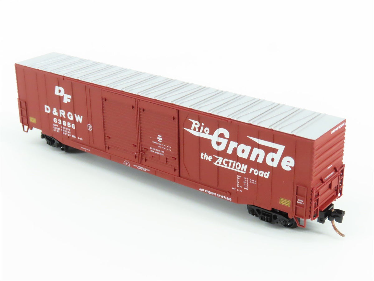 N Scale Atlas 36822 D&amp;RGW Rio Grande Railroad 60&#39; Double Door Box Car #63856