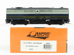 HO Scale Rapido 22505 B&O Baltimore & Ohio ALCO FPB-2 Diesel #5008 w/DCC & Sound