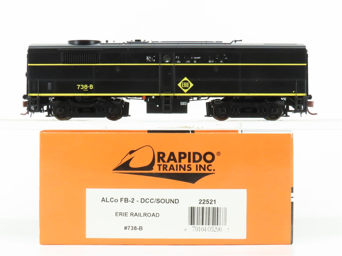 HO Scale Rapido 22521 ERIE Railroad ALCO FB-2 Diesel #738-B w/ DCC &amp; Sound