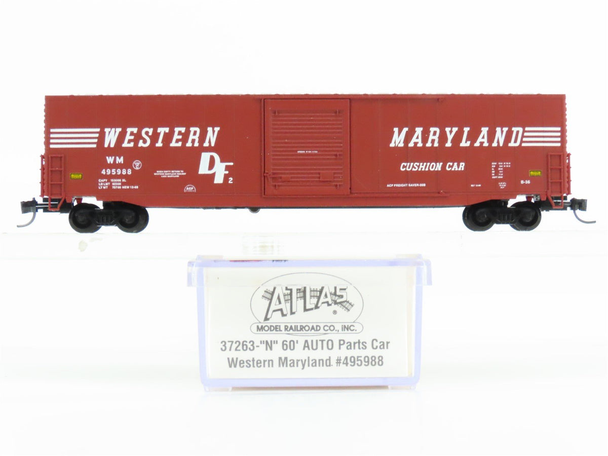 N Scale Atlas 37263 WM Western Maryland Railroad 60&#39; Single Door Box Car #495988