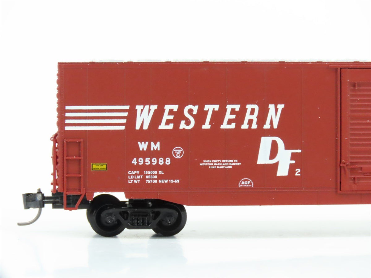 N Scale Atlas 37263 WM Western Maryland Railroad 60&#39; Single Door Box Car #495988