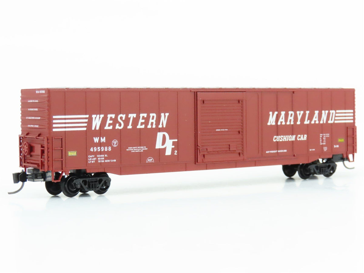 N Scale Atlas 37263 WM Western Maryland Railroad 60&#39; Single Door Box Car #495988