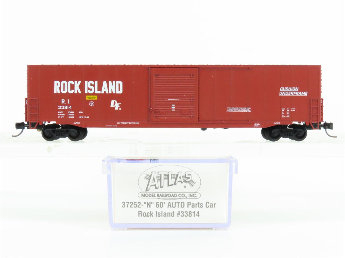 N Scale Atlas 37252 RI Rock Island Railroad 60&#39; Single Door Box Car #33814